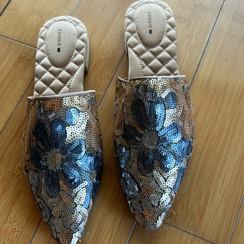 Birdies The Dove sequined mules